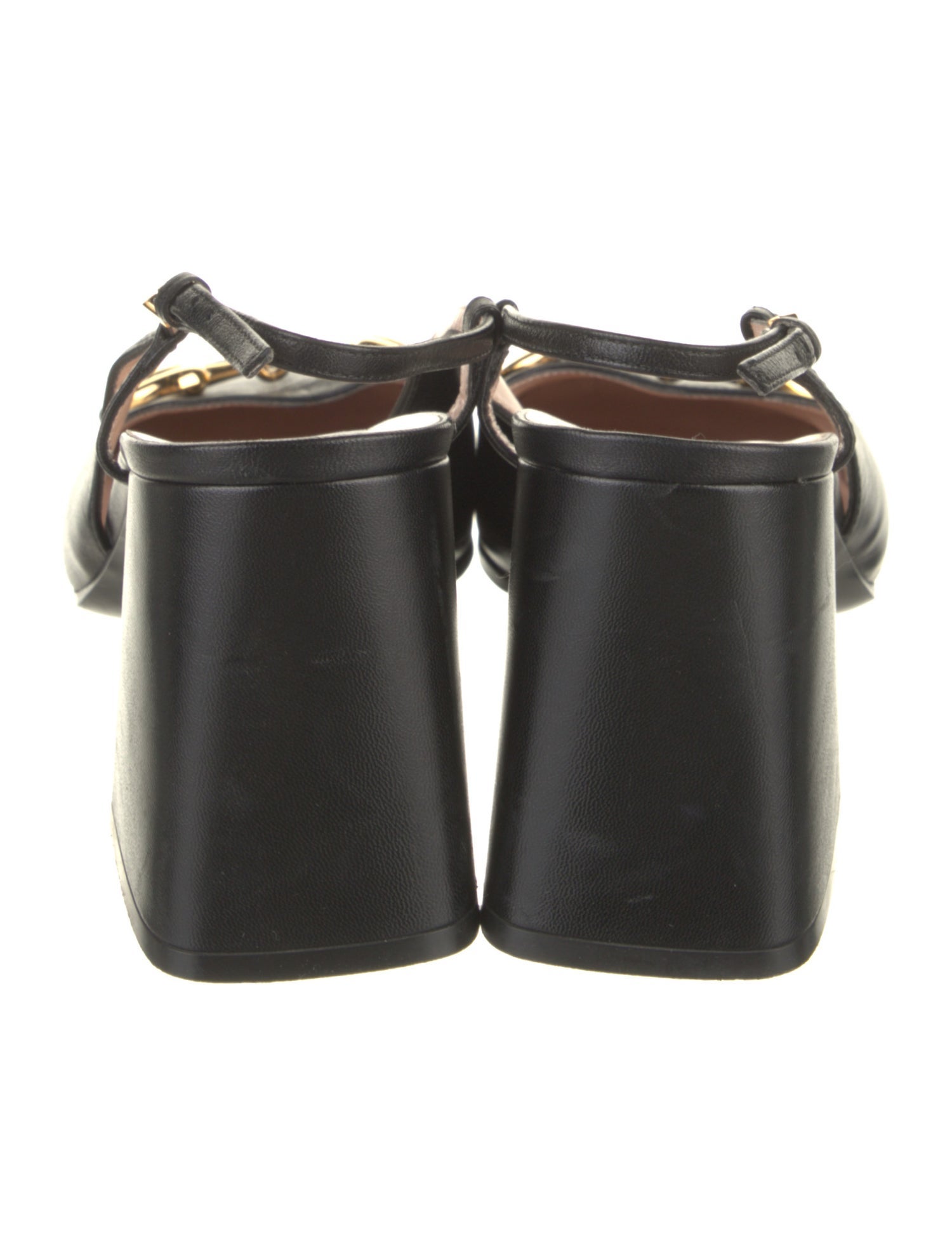 Gucci Horsebit Accent Leather Slingback Pumps